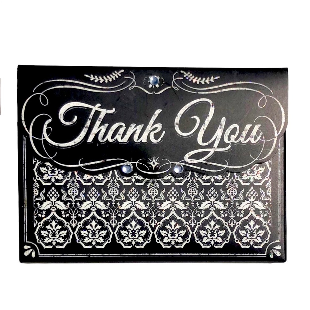 Pooch & Sweetheart Embellished Pouch Black & White Thank You Cards, 10ct (90128)